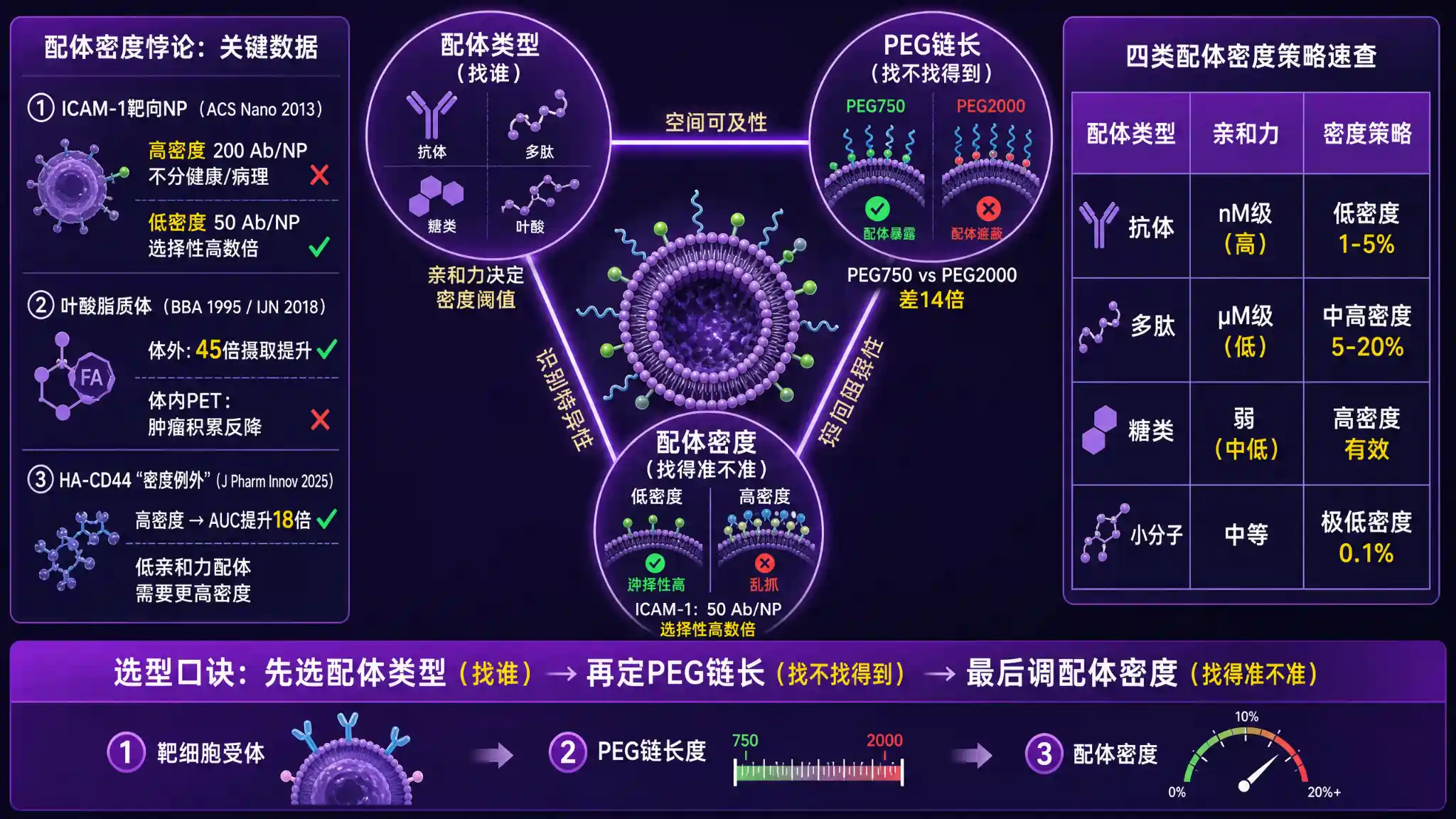 配体挂多了靶向反而下降？主动靶向脂质体的配体密度悖论与三角决策